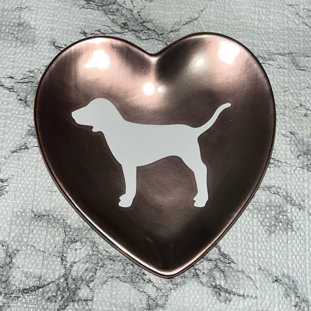 Pink heart trinket dish